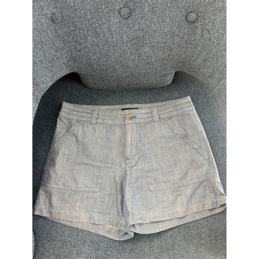 Banana Republic Womens‎ Blue Chambray Cotton Utility Patch Pocket Shorts Size 6